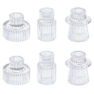 6-Pc Luxury Glass Candle Holders – Perfect for Pillar, Tealight & Taper Candles